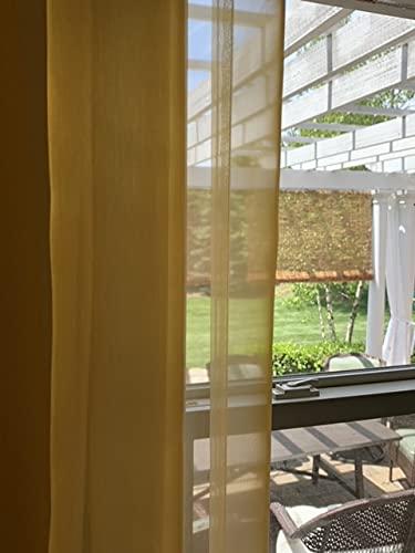 Ikiriska Ikiriska Sheer Polyester Extra Long Curtains 8-24 ft Grommet top (Gold Organza, 100Wx180L)