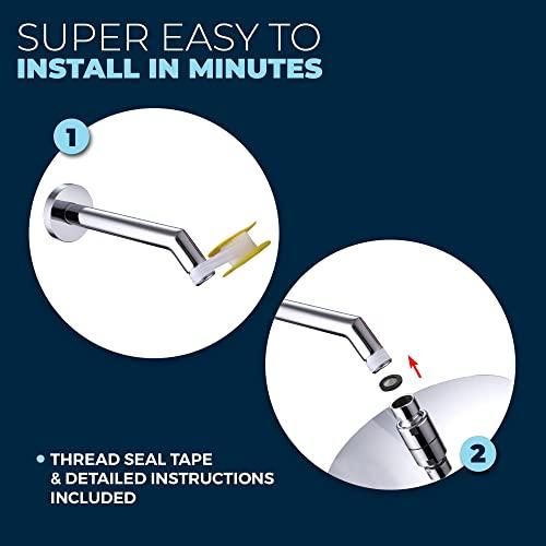 HammerHead Showers HammerHead Showers ALL METAL 8 Inch Rainfall Shower Head CHROME - Shower Head Rainfall - 2.5 GPM High Flow Shower Head Optimized for Pressure Large Round Rain Shower Heads