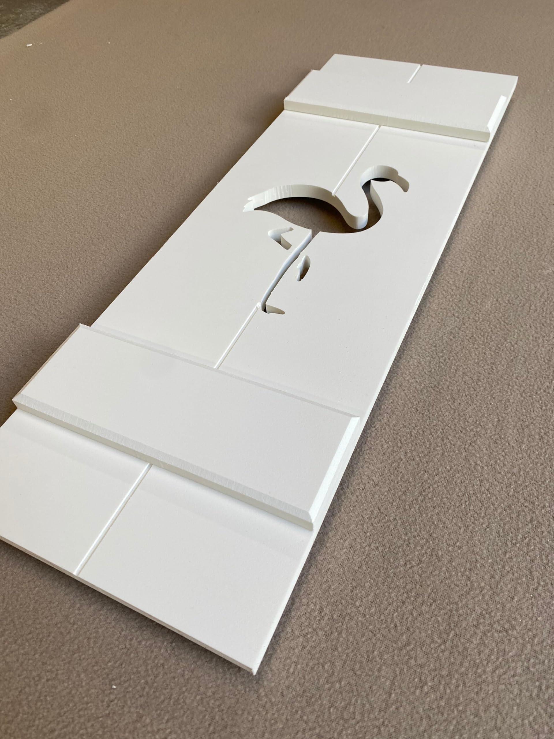 Seven Grays Designs Exterior Shutter, Flamingo Board and Batten, Florida Shutter, Sold Individually (Width: 11.5, Height: 39)