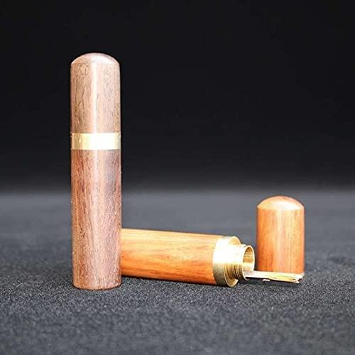 Vecent Zittop Portable Wood Toothpick Holder Mini Toothpick box Pocket Toothpick Holder (Light Brown)
