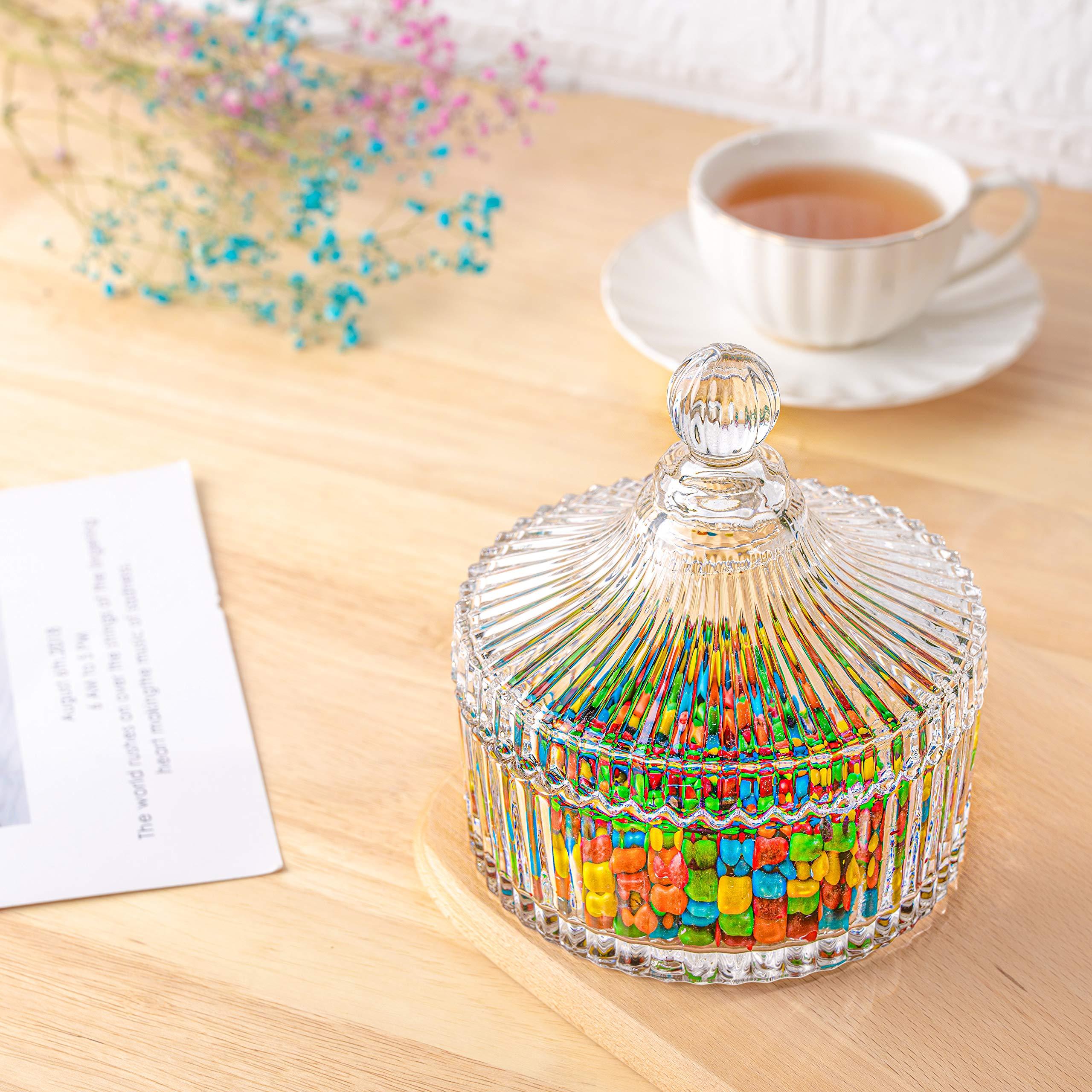 ComSaf ComSaf Crystal Candy Dish with Lid, Candy Bowl with Lid, Glass Candy Jar, Gift for Christmas, Birthday, Wedding Anniversary, Valentine\'s day, Mother\'s day, Housewarming