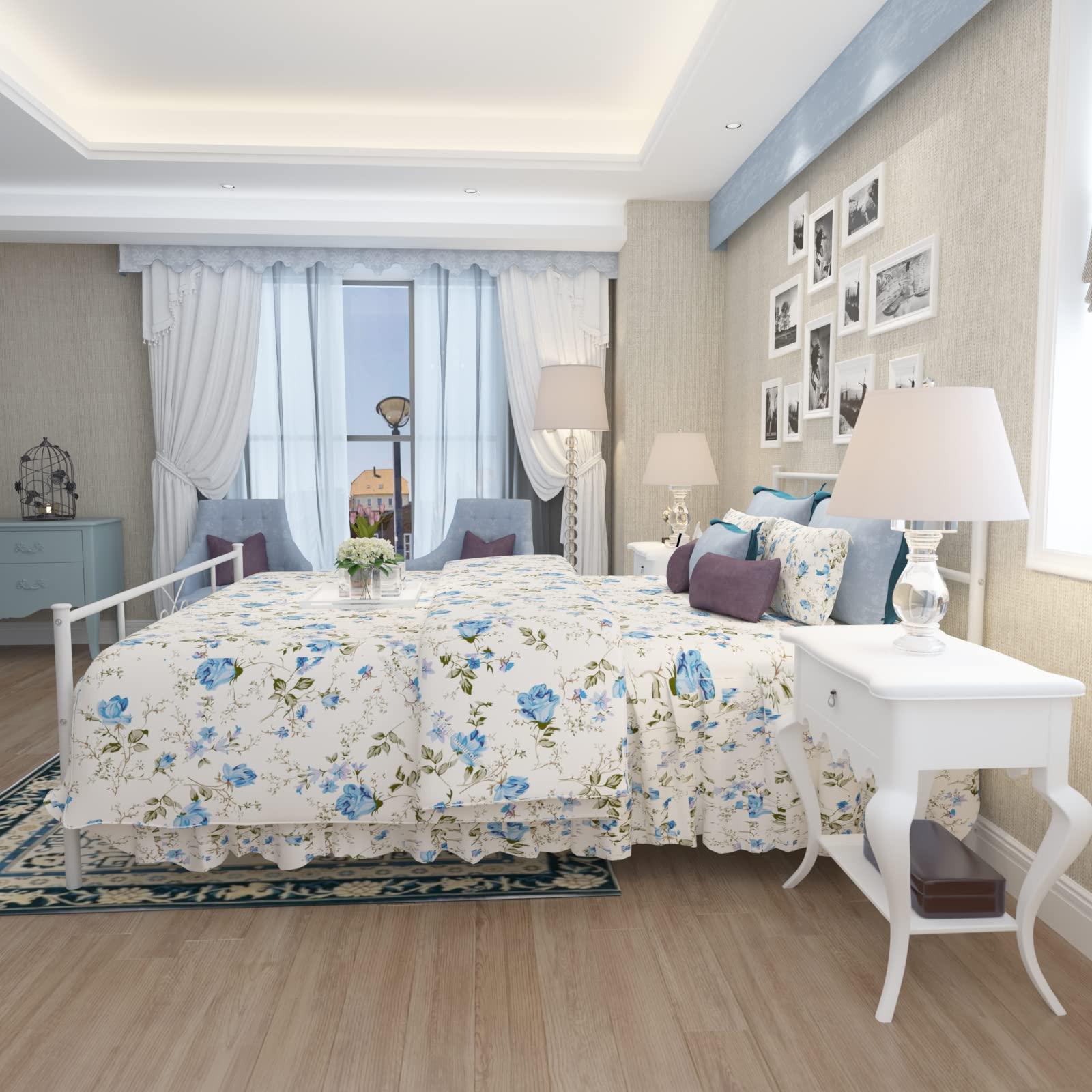 Weehom Weehom Metal Platform Bed Frame Queen Size Mattress Foundation Mattress Foundation Heavy Duty Bed Steel Slat Support Easy Assemble for Kids Adults, White