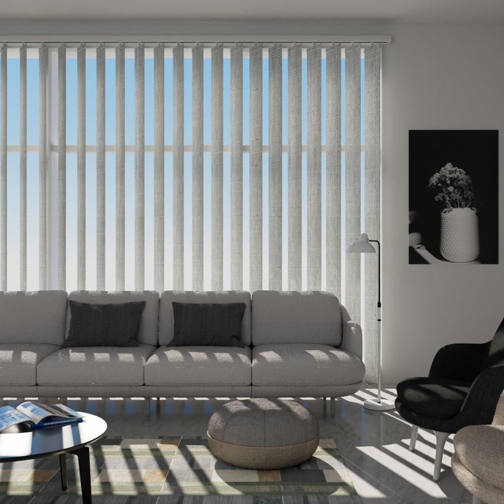 Blindify Blindify Motorized Vertical Blinds, Blackout Sliding Door Blinds Smart Vertical Blind Remote Control Blinds for Sliding Glass Door Customize (Cozy Beige)