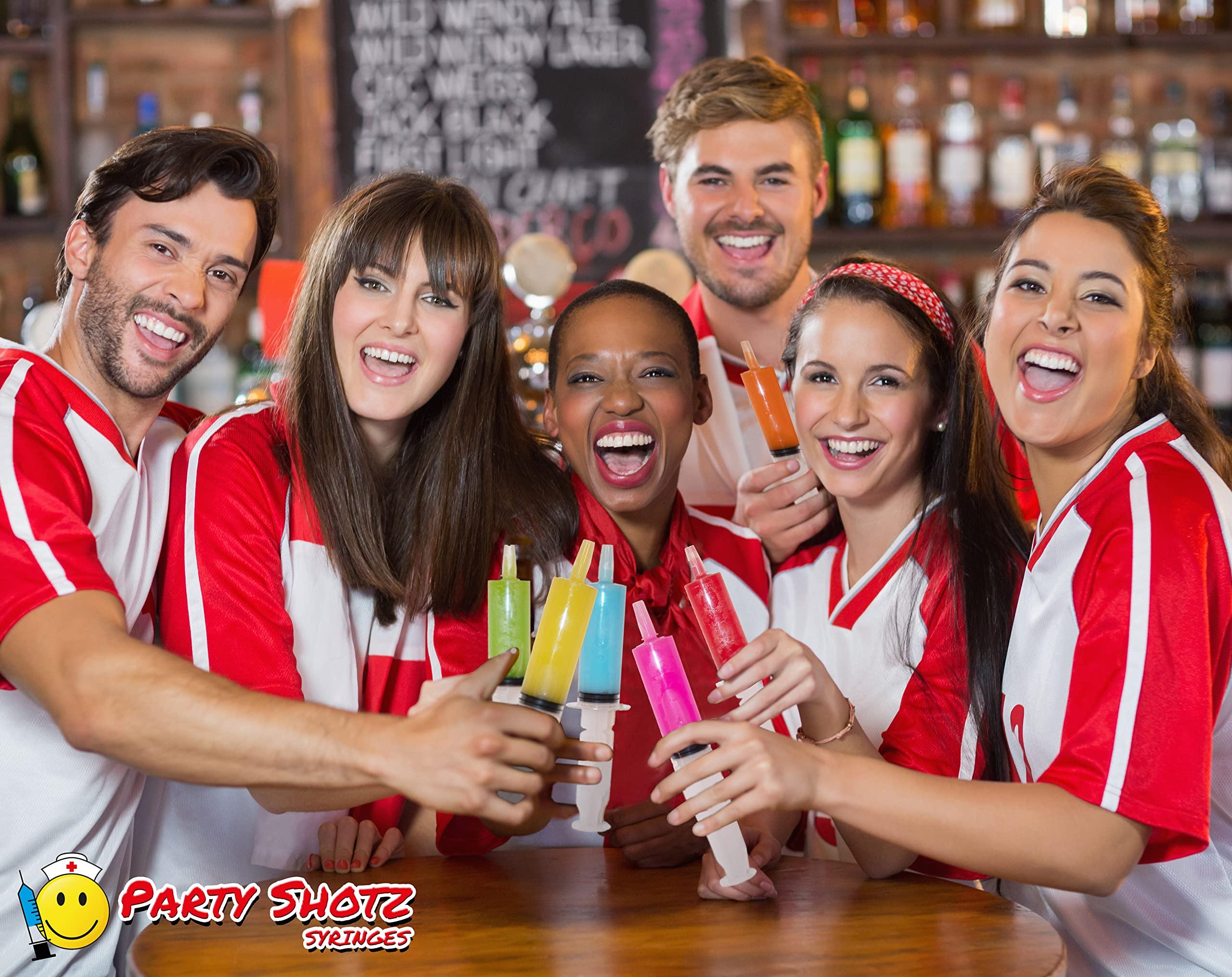 Party Shotz Party Shotz Jello Shot Syringes (Large 2oz with CAPS) Plastic Reusable Shots for Halloween, Christmas, Thanksgiving, Bachelorette Parties Favors - 60ml (2oz Jello Syringes, 50)