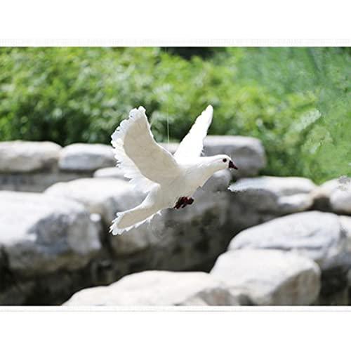 Baoblaze Baoblaze 1x Artificial Feathered Pigeon Decoy Bird Garden Decor, 4 White Flying