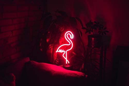 Amped & Co Amped & Co - Flamingo Neon Desk Light, 17\" x 6.7\" - Flamingo Party Decorations, Pink Neon Signs Decorations - Flamingo lamp, Pink LED sign, Flamingo light