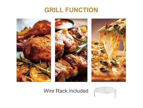 Emerson Emerson MWRG0901BK Retro Compact Countertop 800W Microwave Oven with 1,000W Grill Function, LED Display, 5 Power Levels, 8 Auto Menus, Glass Turntable and Child Safe Lock, 0.9 Cu. Ft., Black