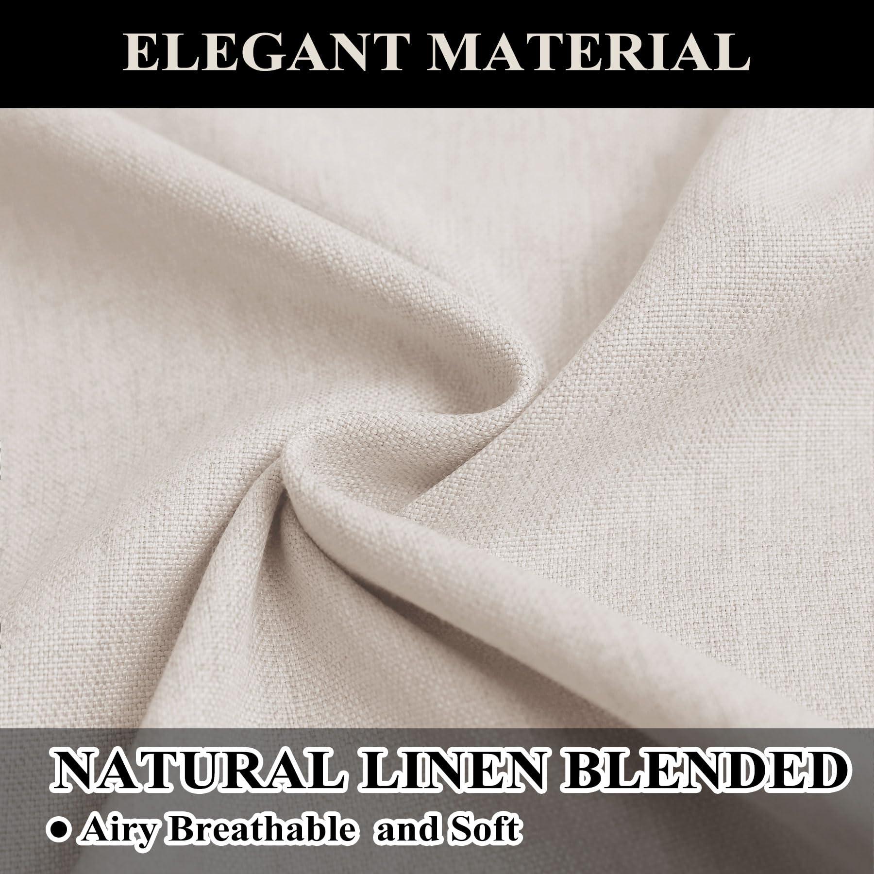 Fcosie Fcoise Pinch Pleat Curtains for Traverse Rod, 204 Inches Extra Long Drapes, Linen Look Blackout Curtains, Tall Ceiling to Floor Curtains, Extra Tall Curtains 17ft, Ivory White (50" W x 204" L, 1 PC)