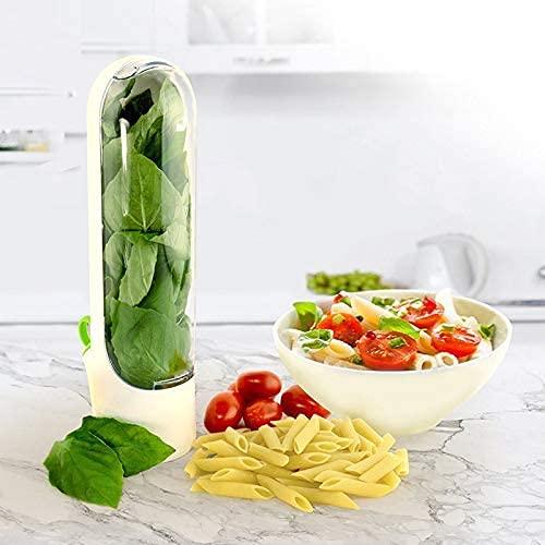 Spacebuyer Herb Saver Best Keeper for Freshest Produce Lasting Refrigerator Herb Keeper Containers Clear Herb Savor Pod Herb Storage Container for Cilantro Mint Parsley Asparagus (2PC)