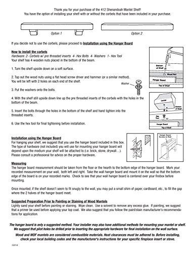 Pearl Mantels Pearl Mantels 412-60-70 Shenandoah Pine 60-Inch Fireplace Mantel Shelf, Rustic Cherry