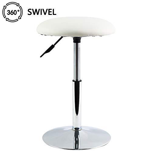 FURWOO FURWOO Round Vanity Stool Height Adjustable Shop Stools Swivel Office Stool Chair Counter Stool Mini Bar Stool Small(White)