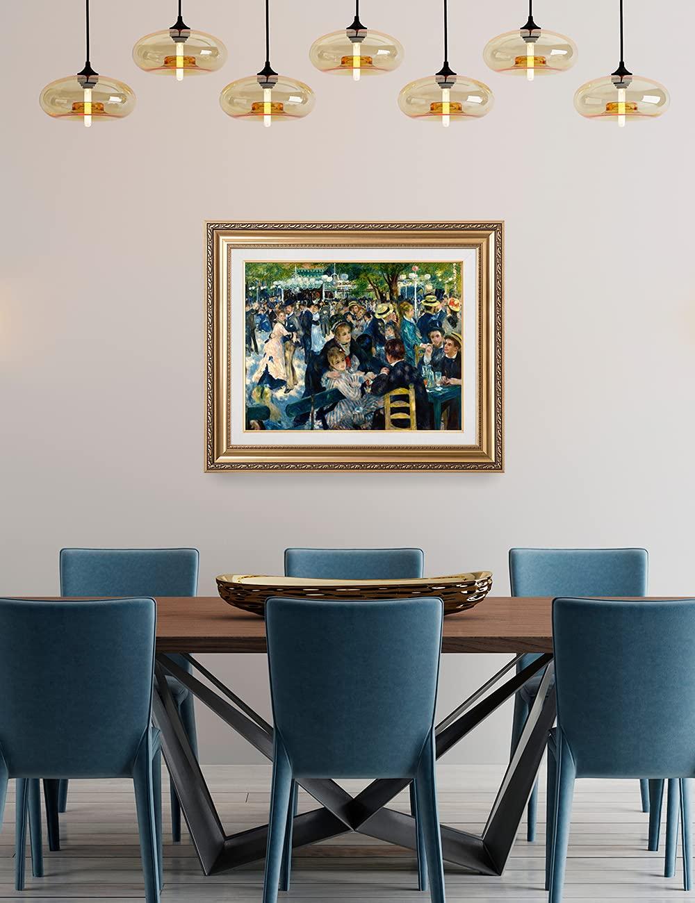 DECORARTS DECORARTS - Bal du Moulin de la Galette, Pierre-Auguste Renoir Classic Art. Giclee Prints Framed Art for Wall Decor. Picture Size: 30x24 in, Framed Size: 36x30 in