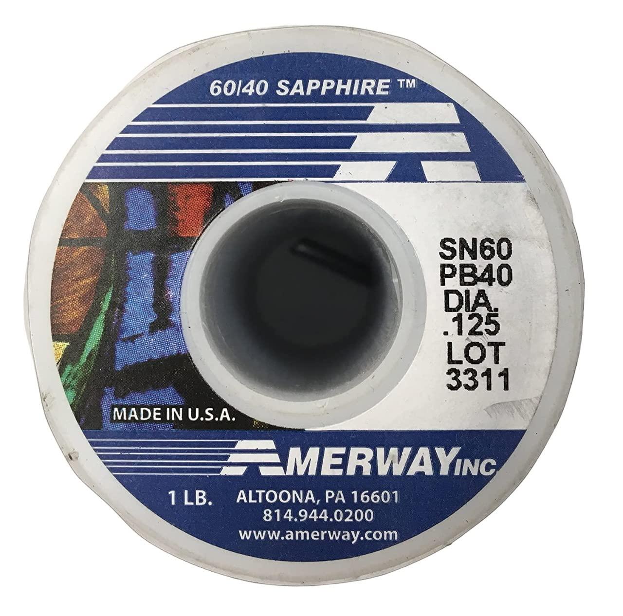 Sun and Moon Stained Glass Amerway 60/40 Solder Stained Glass Supplies (1LB) with 2 Chemical Brushes