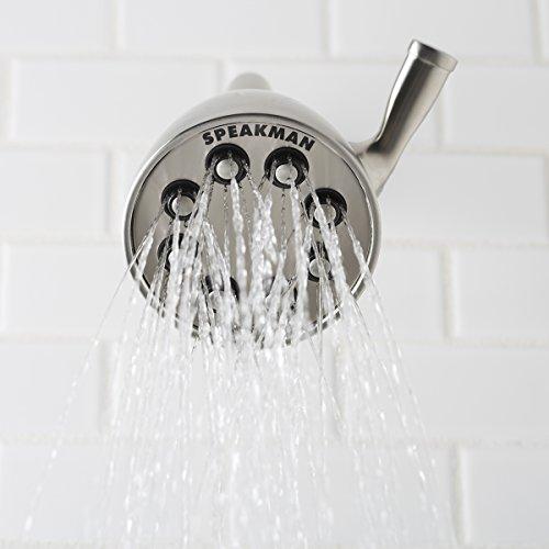 Speakman Speakman S-2251-BN Signature Icon Anystream High Pressure Adjustable Solid Brass Shower Head, Brushed Nickel