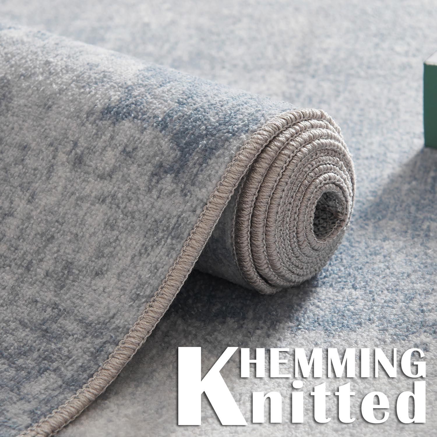 COLLACT COLLACT Hallway Runner Rug 2x7 Washable Rug Area Rug Modern Abstract Rug Indoor Contemporary Carpet Chenille Thin Rug Kitchen Grey Print Non Slip for Bathroom Bedroom Living Room