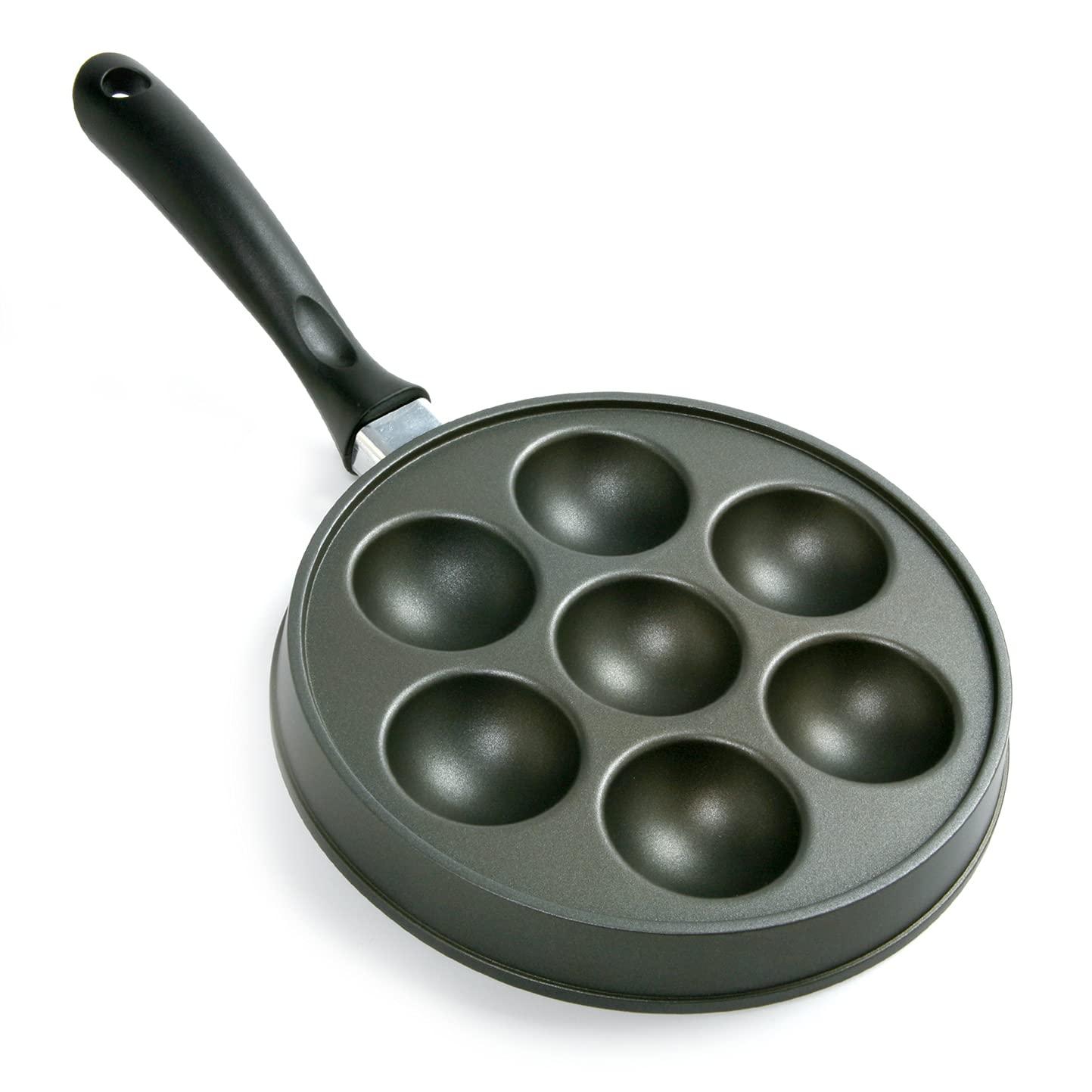 Norpro Norpro Nonstick Stuffed Pancake Pan, Munk/Aebleskiver/Ebelskiver 16.5 x 9 x 1.25 Black