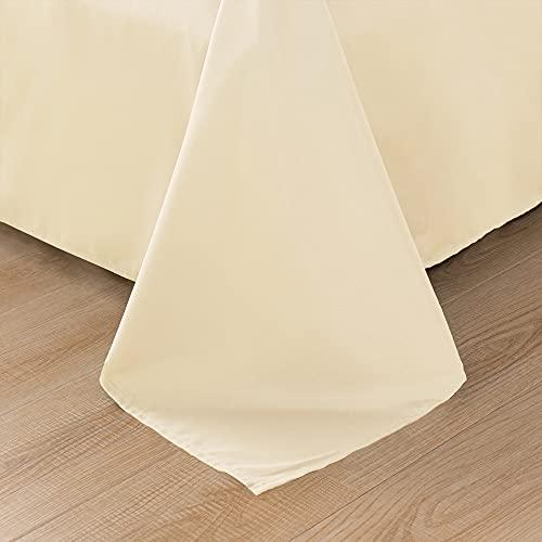 Elegant Comfort Elegant Comfort 2-Pack Luxury Flat Sheet Premium Hotel Quality Wrinkle and Fade Resistant 1500 Thread Count Egyptian Quality 2-Piece Bed Top Sheet, King/California King, Cream