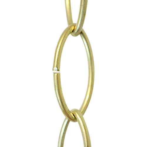 RCH Hardware RCH Hardware CH-43-AD Decorative Acid Dipped Solid Brass Chain for Hanging, Lighting - Large Oval Wire Unwelded Links ( 1 Foot)
