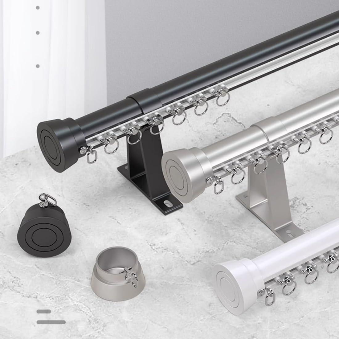 YJLTKL Dual Track Ceiling Curtain Track, Roman Rod Aluminum Alloy Curtain Track, Room Divider Curtain Rods, For Curtain Rod Bunk Bed Bay Window Rv Curtain Track(Slider-White,6 M/19.7 FT)