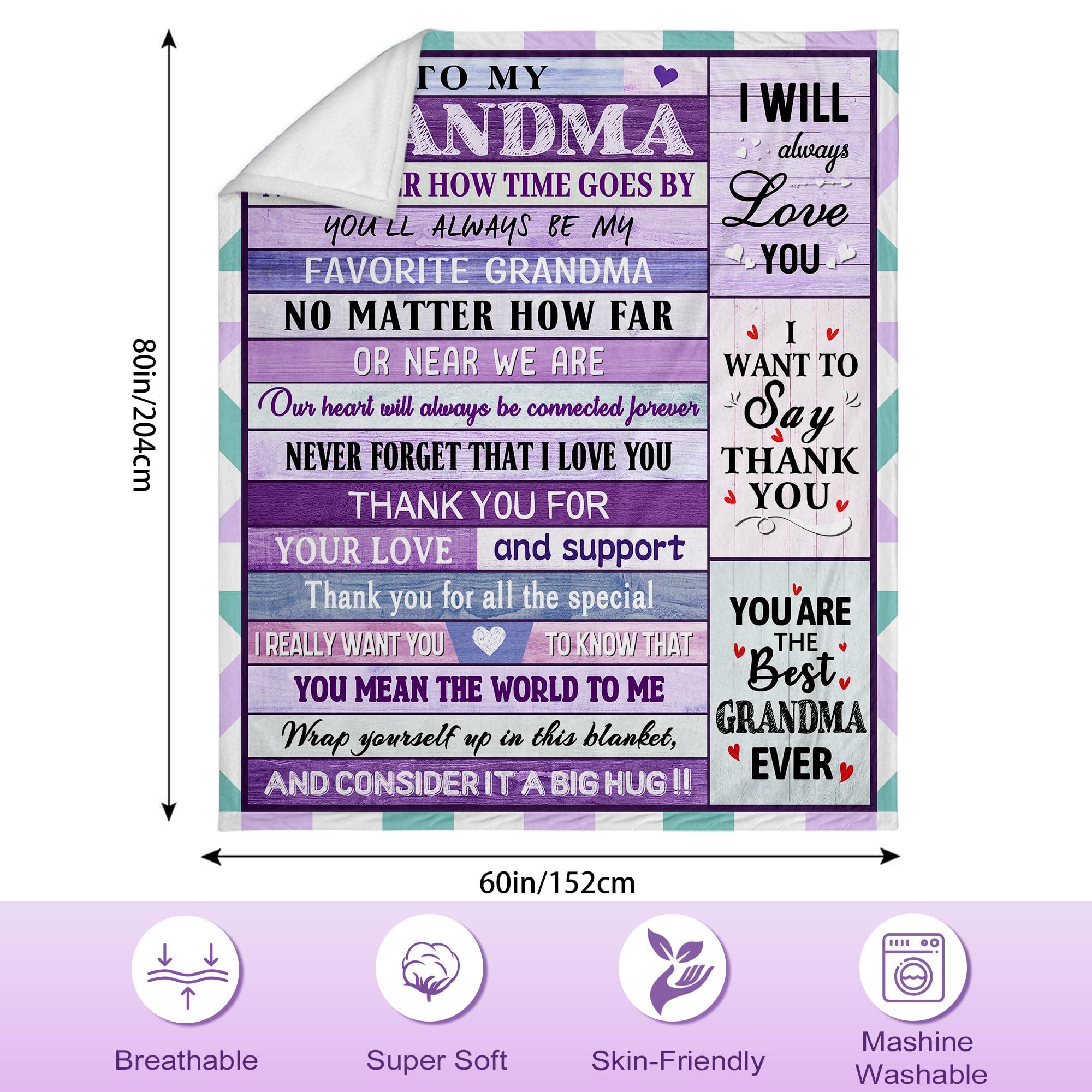 Settocos Grandma Gifts, Gifts for Grandma, Grandma Birthday Gifts, Great Grandma Gifts from Granddaughter Grandson, Christmas Birthday Gifts for Grandma, Best Grandma Gift Ideas, Grandma Gifts Blanket 60\"x80\"