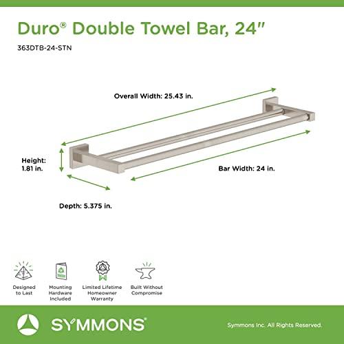 Symmons Symmons 363DTB-24-STN Duro 24 in. Wall-Mounted Double Towel Bar in Satin Nickel