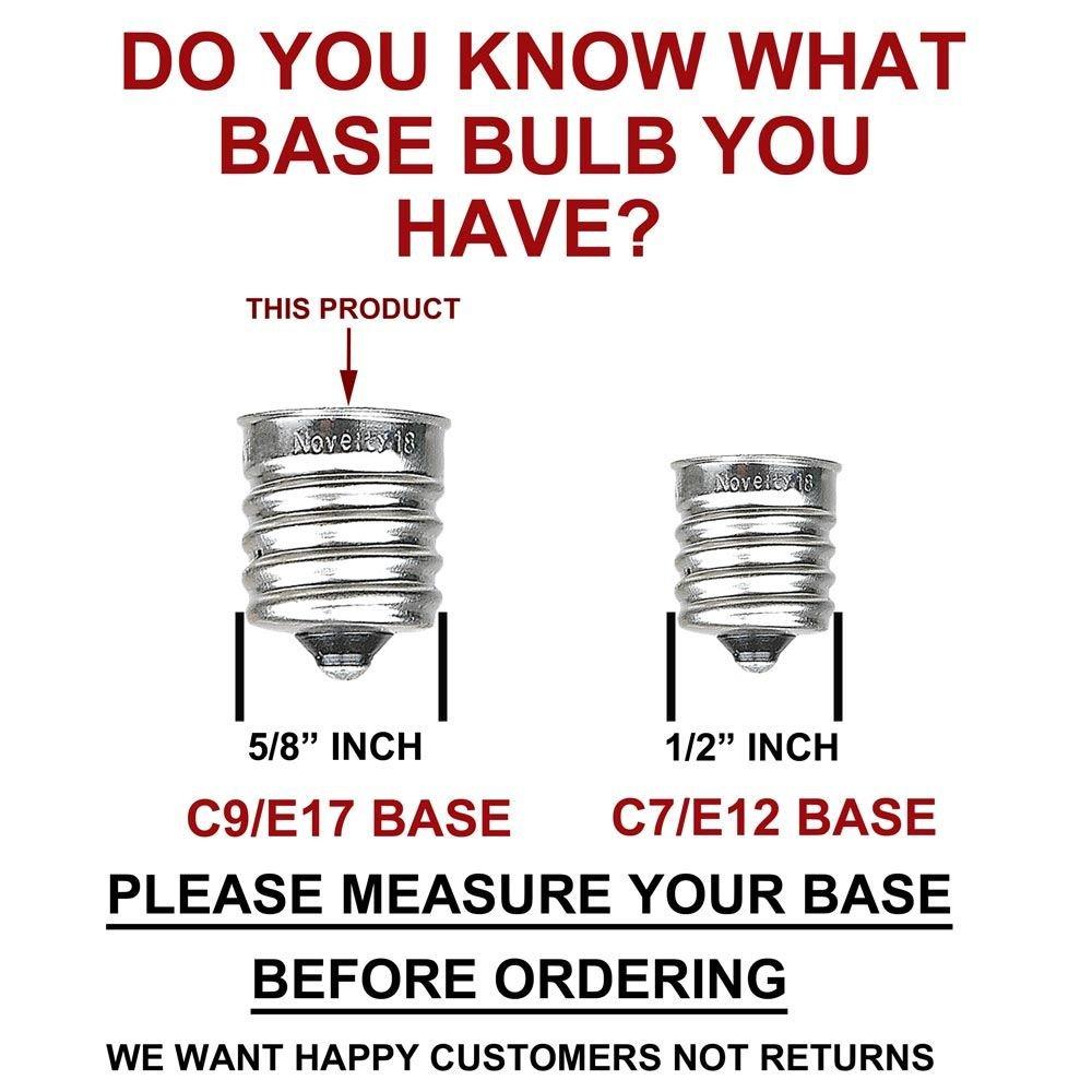 Novelty Lights Novelty Lights 25 Pack C9 Ceramic Outdoor Christmas Replacement Bulbs, White, E17/C9 Intermediate Base, 7 Watt