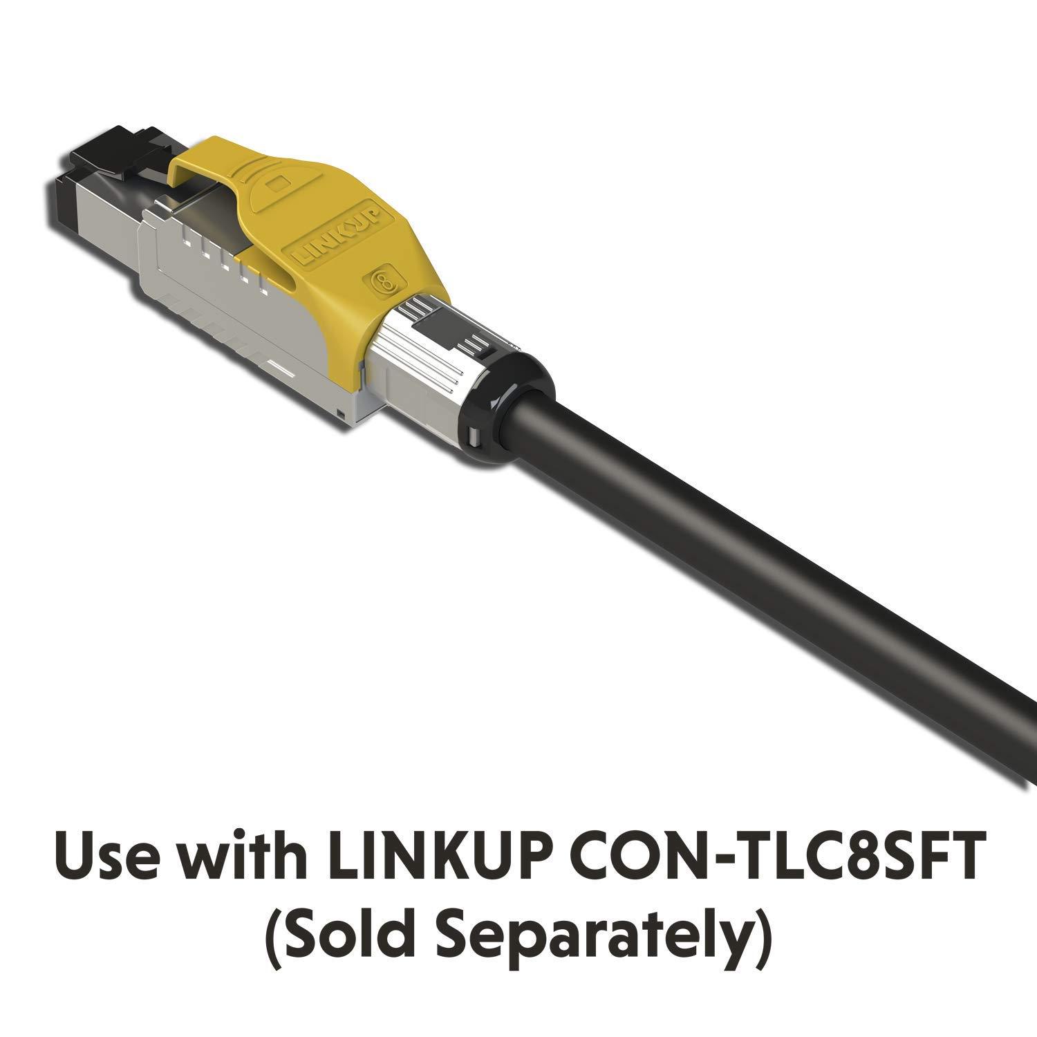 LINKUP LINKUP - Cat8 Ethernet Cable S/FTP 22AWG Screened Solid Cable | 2000MHz (2GHz) up to 40Gbps | Future 5th-Gen Ethernet LAN Network 40G Structure Wires |Black| 50 Meter Bulk (Termination Required)