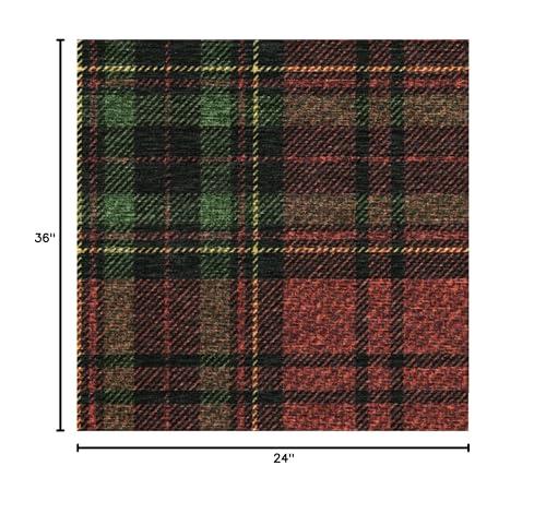 RUGGABLE Ruggable Washable 2x3 Area Rug, Plaid, Premium Winter Rugs for Living Room, Bedroom, Kitchen, Office, Classroom with Gripper Non Slip Pad, Dress Stewart Tartan Red