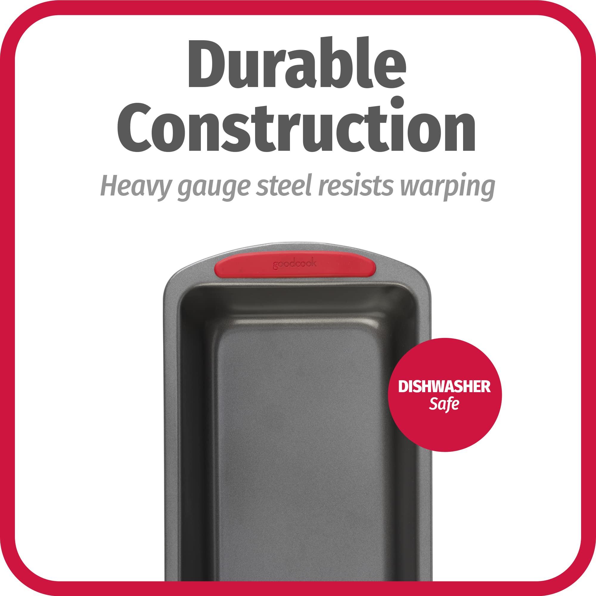 GoodCook GoodCook MegaGrip 9" x 5" Nonstick Steel Bread Loaf Pan with Silicone Grip Handles, Gray