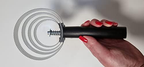 WYZBEN WYZBEN Commercial Heavy Duty Stainless Fish Scaler Scale Remover Spring Steel 4 Rings