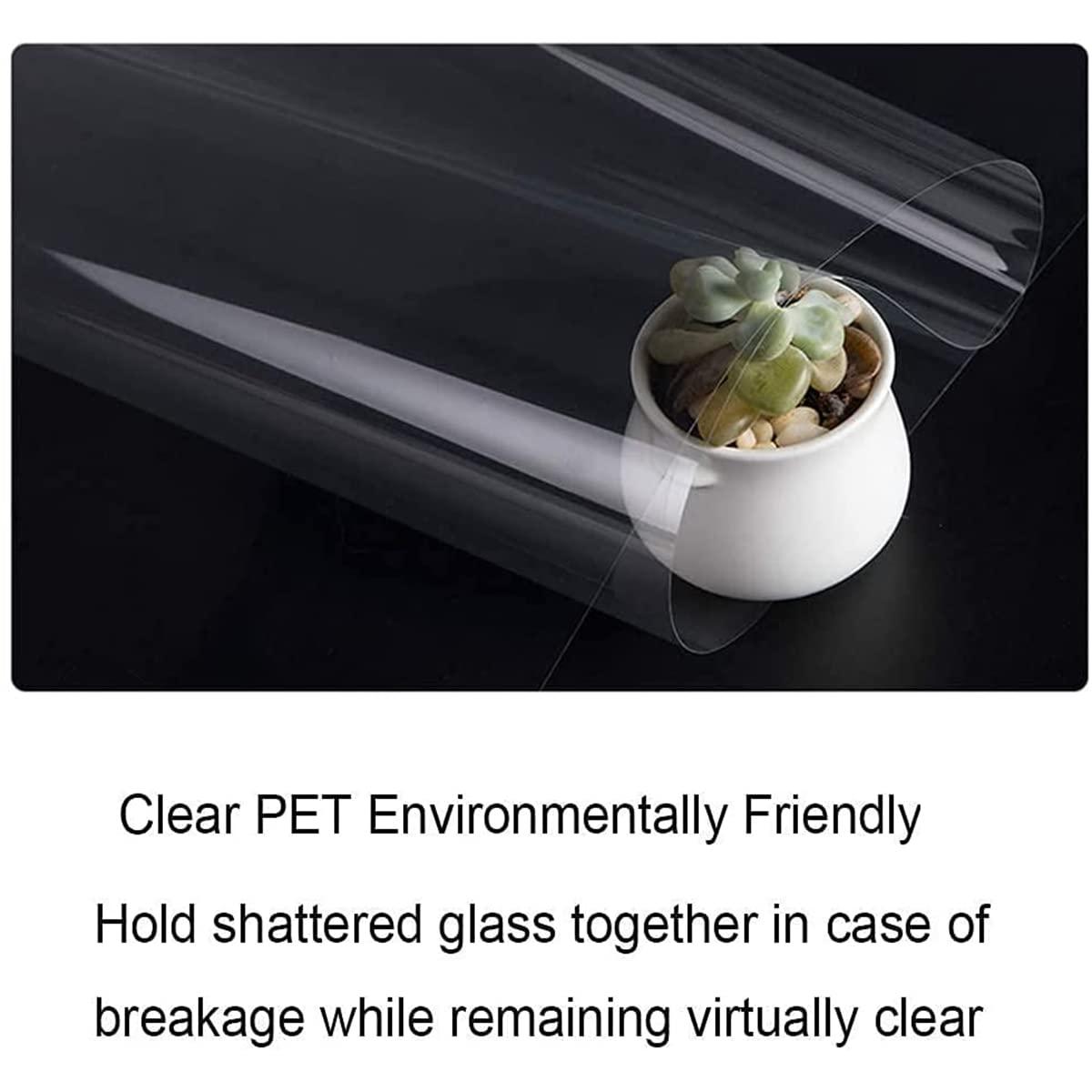 ECYC ECYC 4 Mil Clear Safety Window Film, 19.69x39.37 inch Shatterproof Window Film Glass Window Protective Film Anti Shatter Film Glass Door Explosion Proof Security Film for Home Office
