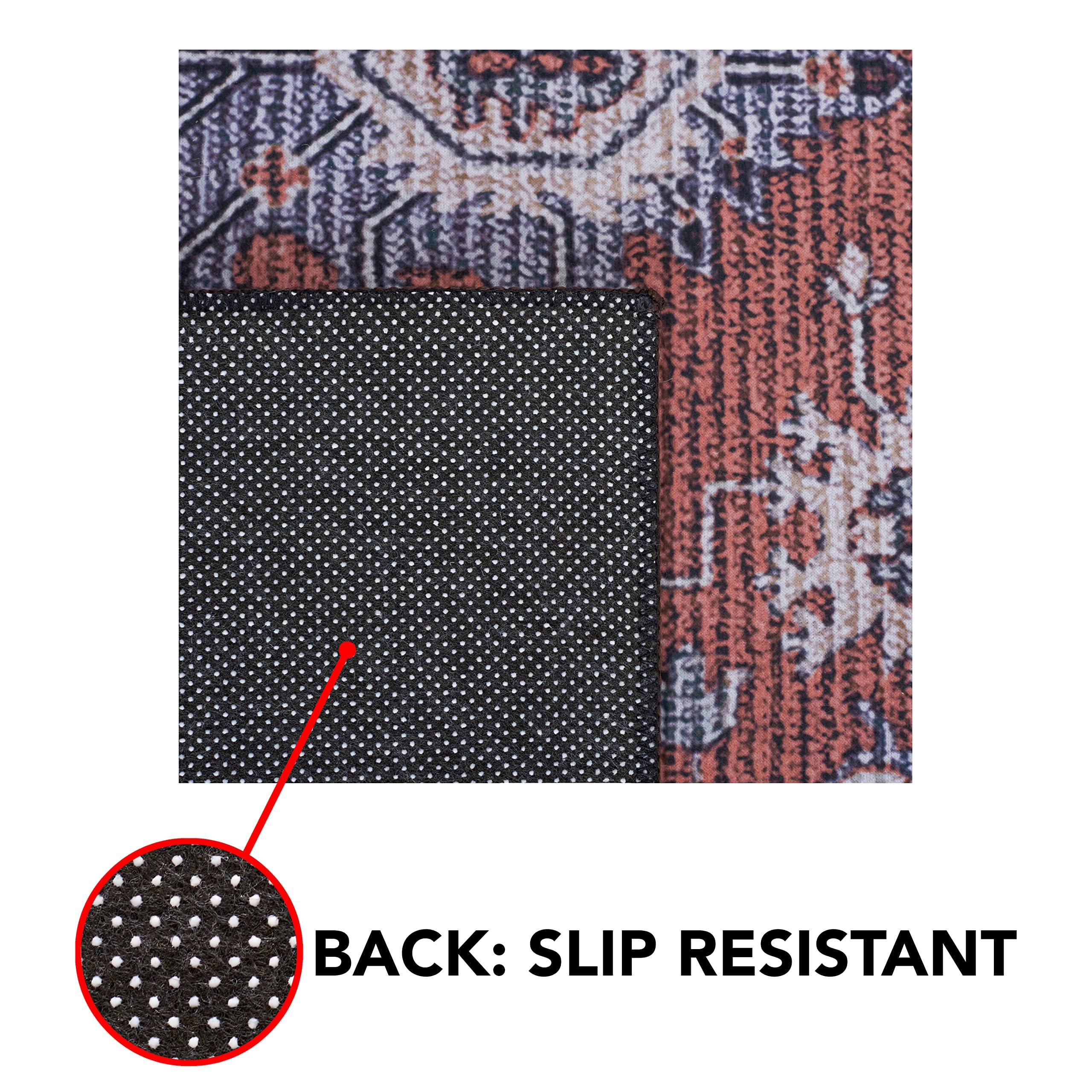 Safavieh SAFAVIEH Tucson Collection Area Rug - 6' x 9', Rust & Navy, Persian Medallion Design, Non-Shedding Machine Washable & Slip Resistant Ideal for High Traffic Areas in Living Room, Bedroom (TSN128P)