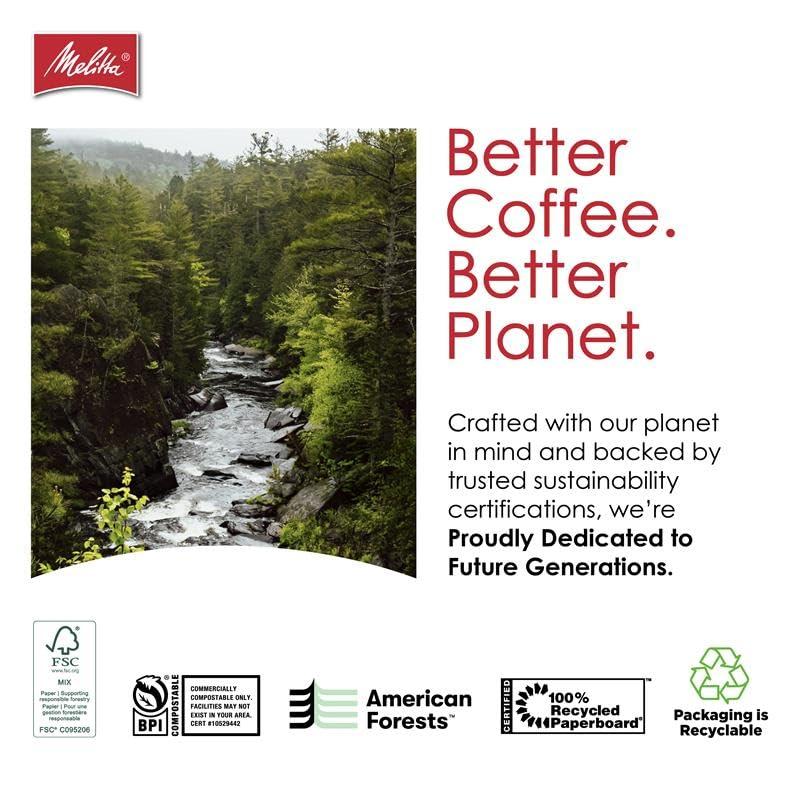 Melitta Melitta 2 Cone Coffee Filters, Unbleached Natural Brown, 100 Count (Pack of 3) 300 Total Filters Count - Packaging May Vary