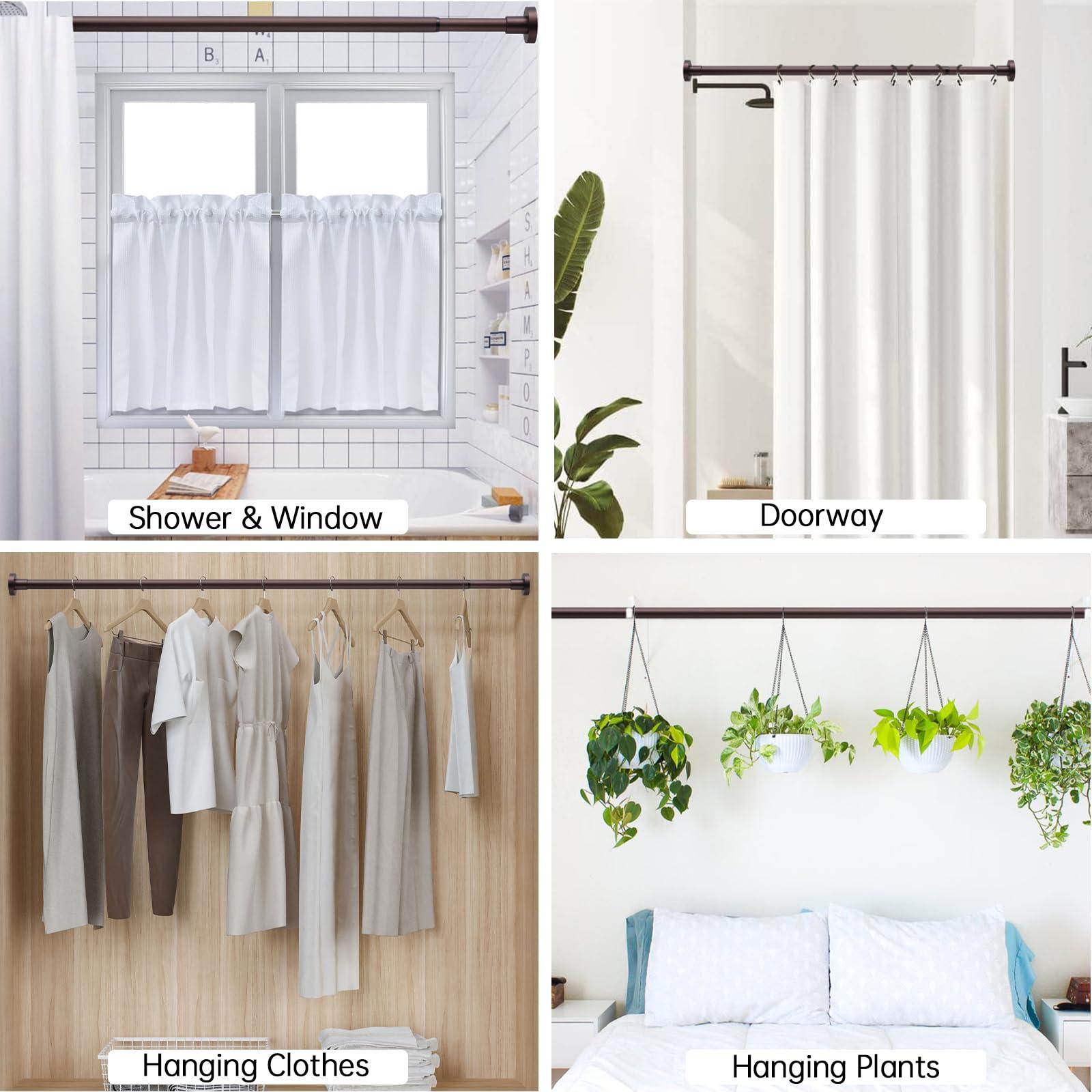 BRIOFOX BRIOFOX Shower Curtain Rod Adjustable 32-61 Inch, Spring Tension Shower Rod No Drilling Non Slip, Matte Bronze