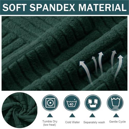 CLGTY CLGTY Club Chair Slipcover, Stretch Spandex Barrel Chair Cover Round Tub Chair Covers Non Slip Armchair Covers with Elastic Bottom for Living Room Bar Counter-Dark Green-1 Piece