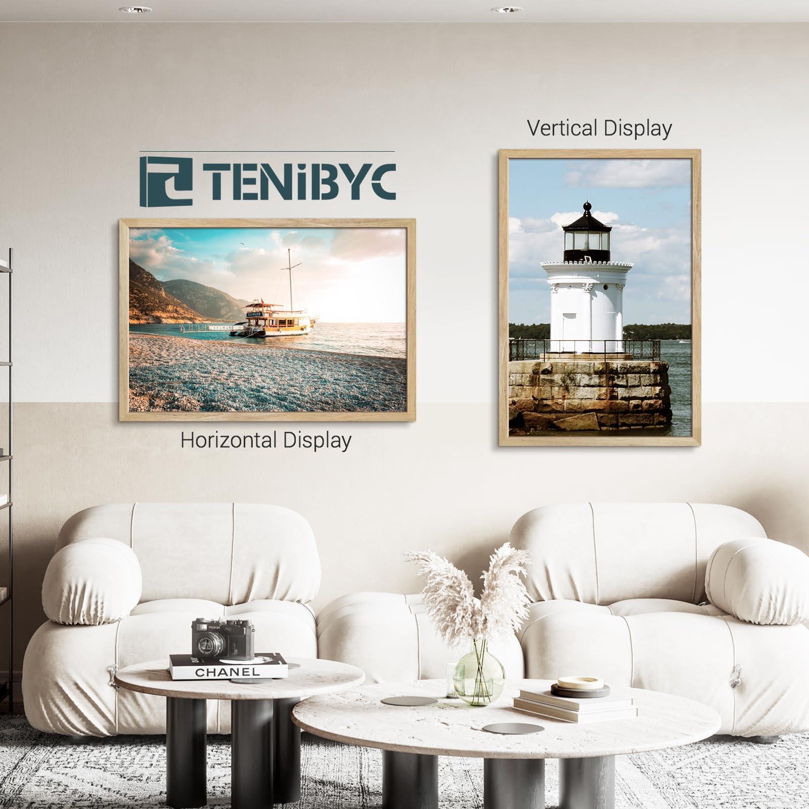 TENIBYC TENIBYC 20x30 Poster Frame Set - 4 Pack, Textured Natural Solid Wood Picture Frame, Wall Gallery Frame - Wall Hanging