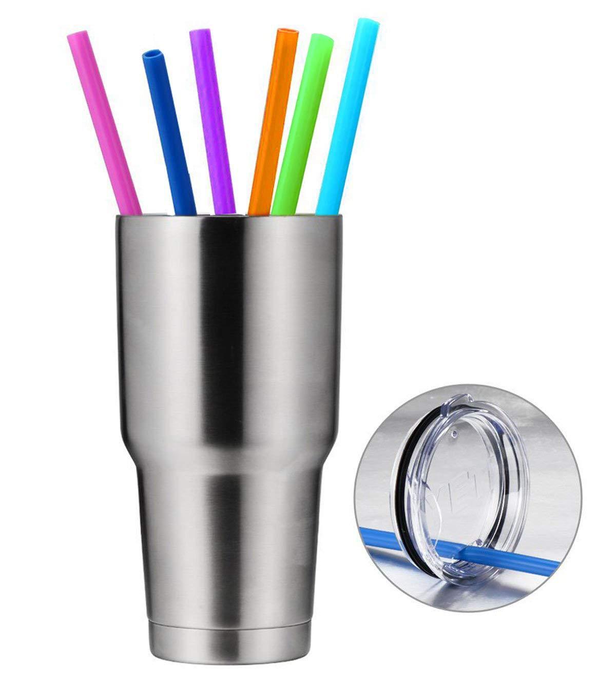 Tegion Tegion 12 Inch Extra Long Reusable Silicone Straight Straws for Extra Tall Tumbler 40 OZ Hydro Flask,32 OZ Blender Bottle Nutribullet, Nutri Ninja Cups