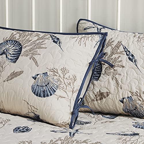 Madison Park Madison Park Daybed Cover Double Sided Quilting Casual Design All Season Bedding Set with Bedskirt, Matching Shams, Decorative Pillow, 75 in x 39 in, Seashell Blue