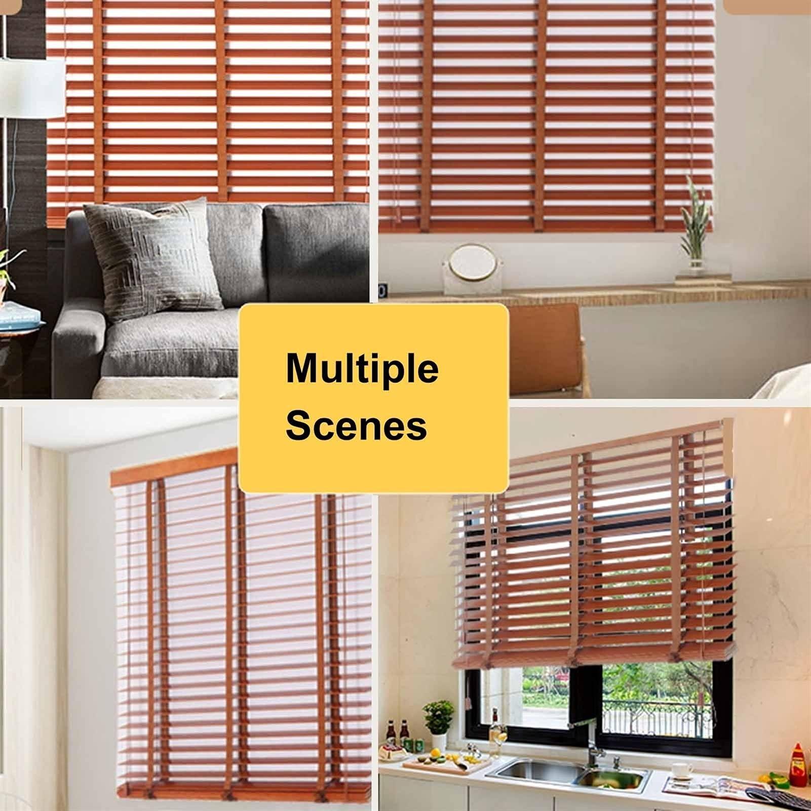 JLXJ JLXJ Roll Up Blinds for Windows Patio, 50cm Wood Slats, Blackout Privacy Venetian Blinds, 80cm/ 100cm/ 120cm/140cm Wide, (Size : 80100cm(31.539.3in))