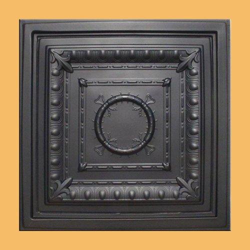 Antique Ceilings Ancona Black (24x24 PVC 20 mil) Ceiling Tile - Drop in Grid or Staple/Glue Application