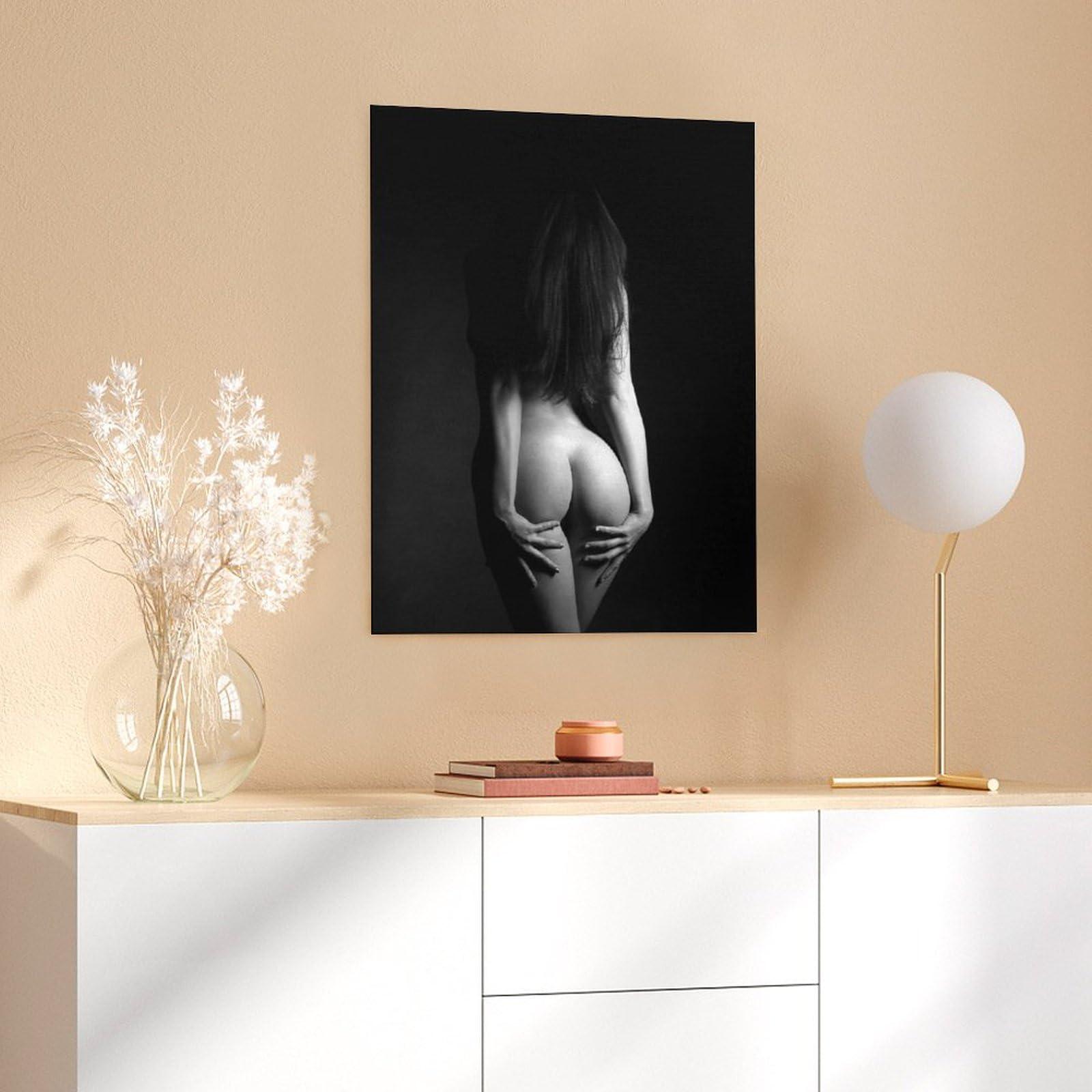 Puryzxac Naked Woman Poster Naked Ass Black And White Wall Art Sex Wall Art Canvas Art Poster And Wall Art Picture Print Modern Family Bedroom Decor 16x20inch(40x51cm) Unframe-style