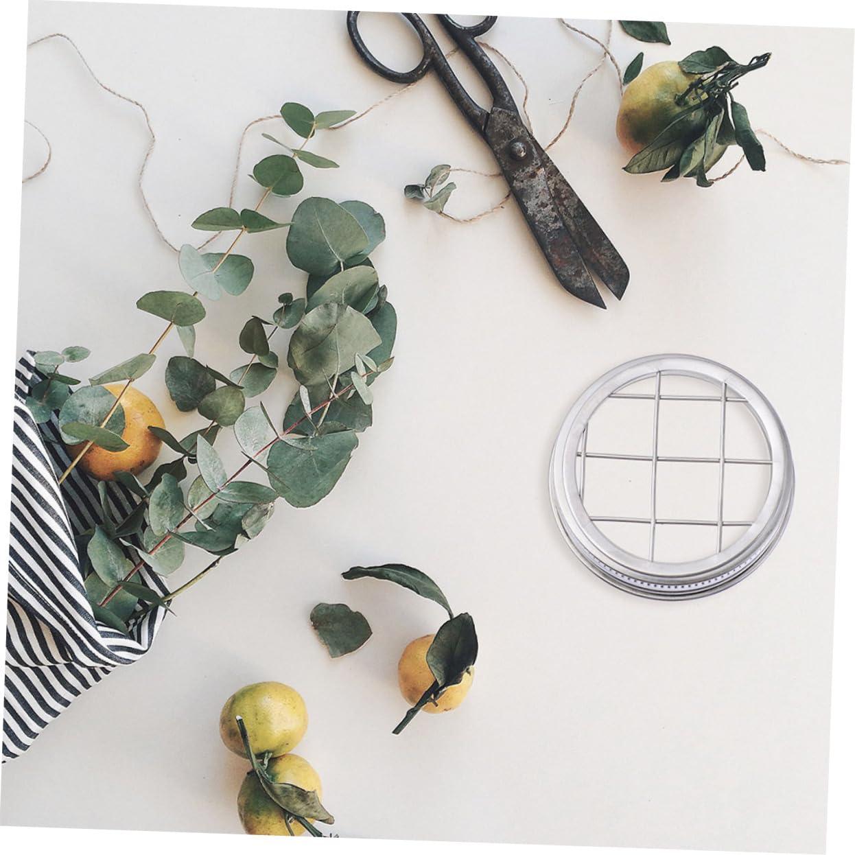 BIUDECO BIUDECO 1 Set of Mason Jar Lids for Sprouting and Flower Arranging Stainless Steel Mesh Covers for Canning Jars Portable Sprouting Lid and Flower Arrangement Cap