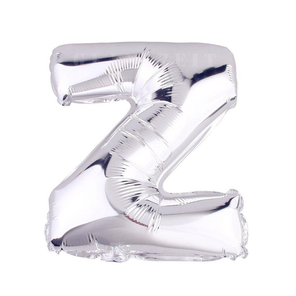 Glanzzeit Glanzzeit 32 Inch Silver Foil Balloons Letters A to Z Numbers 0 to 9 Wedding Holiday Birthday Party Decoration (Letter Z)
