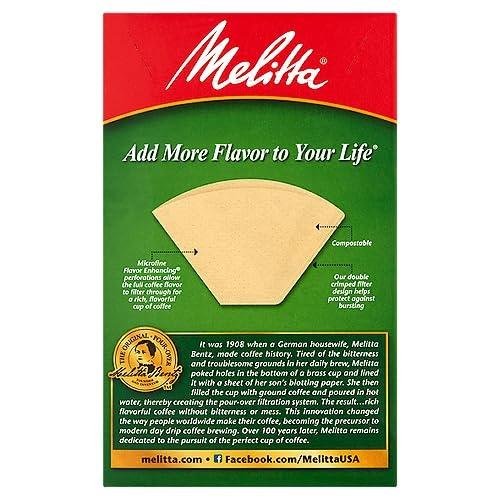 Melitta Melitta 2 Cone Coffee Filters, Unbleached Natural Brown, 100 Count (Pack of 3) 300 Total Filters Count - Packaging May Vary