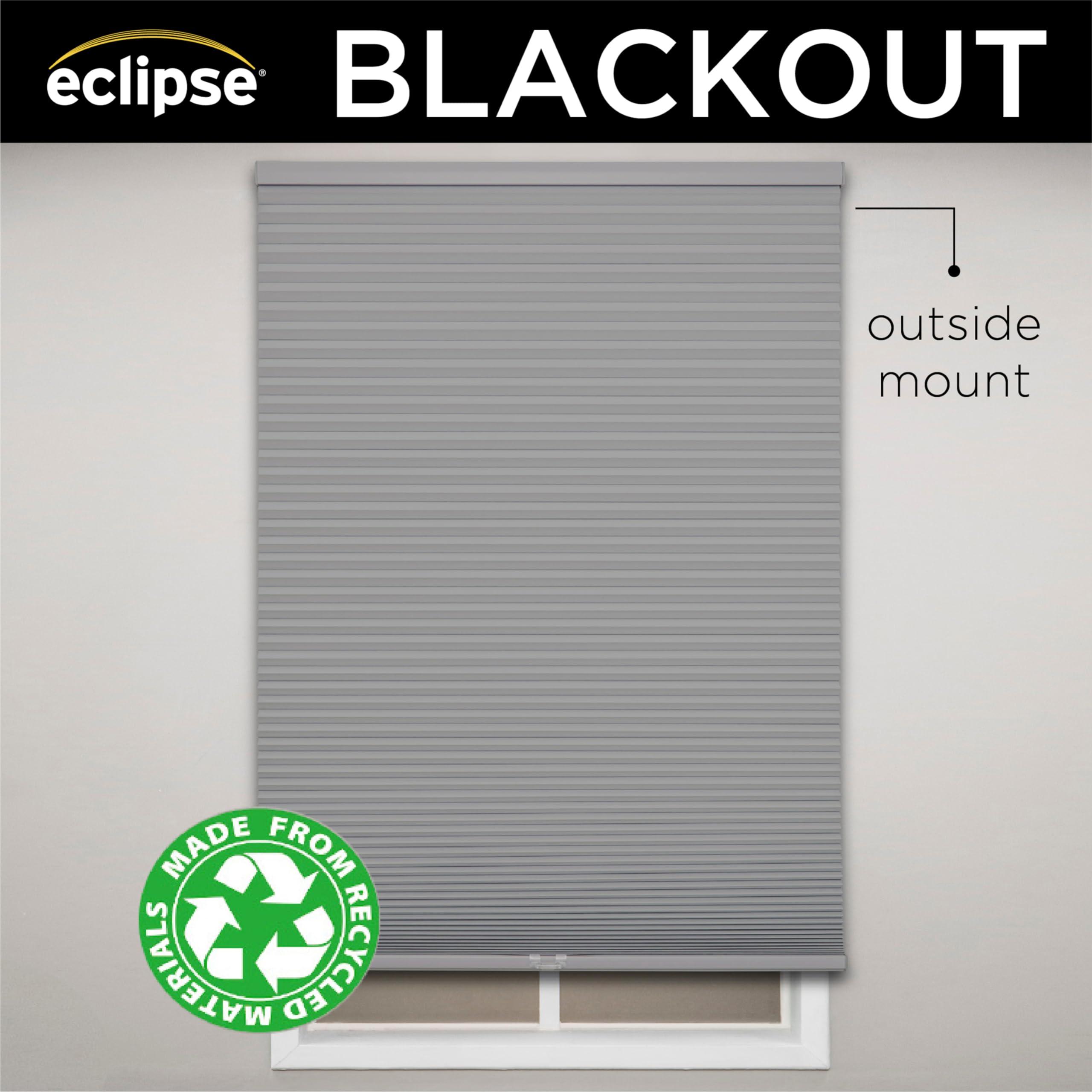 Eclipse Eclipse Blackout Cellular Window Shade - Cordless Honeycomb Shades, Stylish Window Covering, Easy Lift System, Blinds for Windows, Pet & Children-Safe, 31 W x 48 L, Anchor Gray