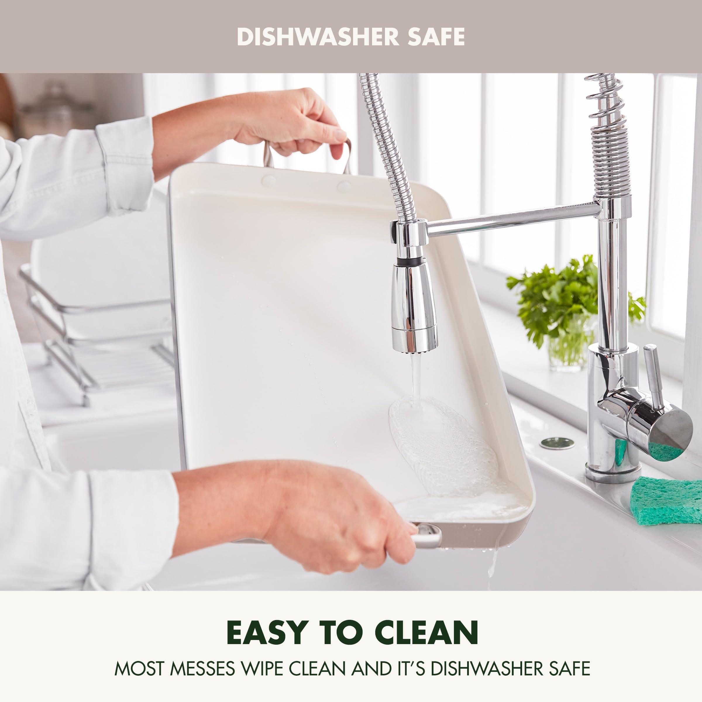 GreenPan GreenPan 18\" x 11\" Double Burner Griddle Pan, Hard Anodized Healthy Ceramic Nonstick PFAS-Free, Stainless Steel Handles, Stovetop Cooking, Dishwasher Safe, Oven & Broiler Safe Cookware, Taupe