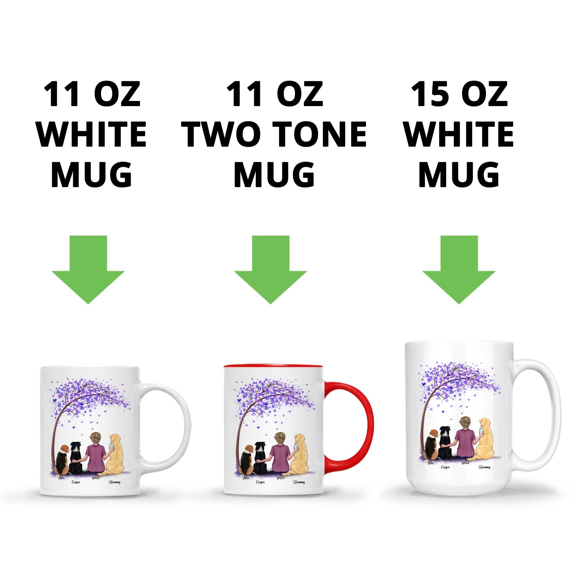 Gossby Gossby Personalized Custom Mug (3 Dogs) Life is better with dogs Custom Mugs with Name for Dog Mom Personalized with Any Dog Breed, Pet Name and Photo Pet Memorial Coffee Cup for Friends