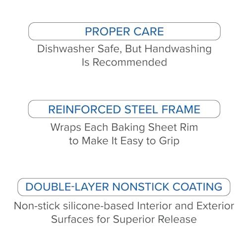 VIKING Viking Culinary Nonstick Baking Sheet 3 Piece Set, Large, Medium & Small, Aluminized Steel, 0.8. mm Gauge