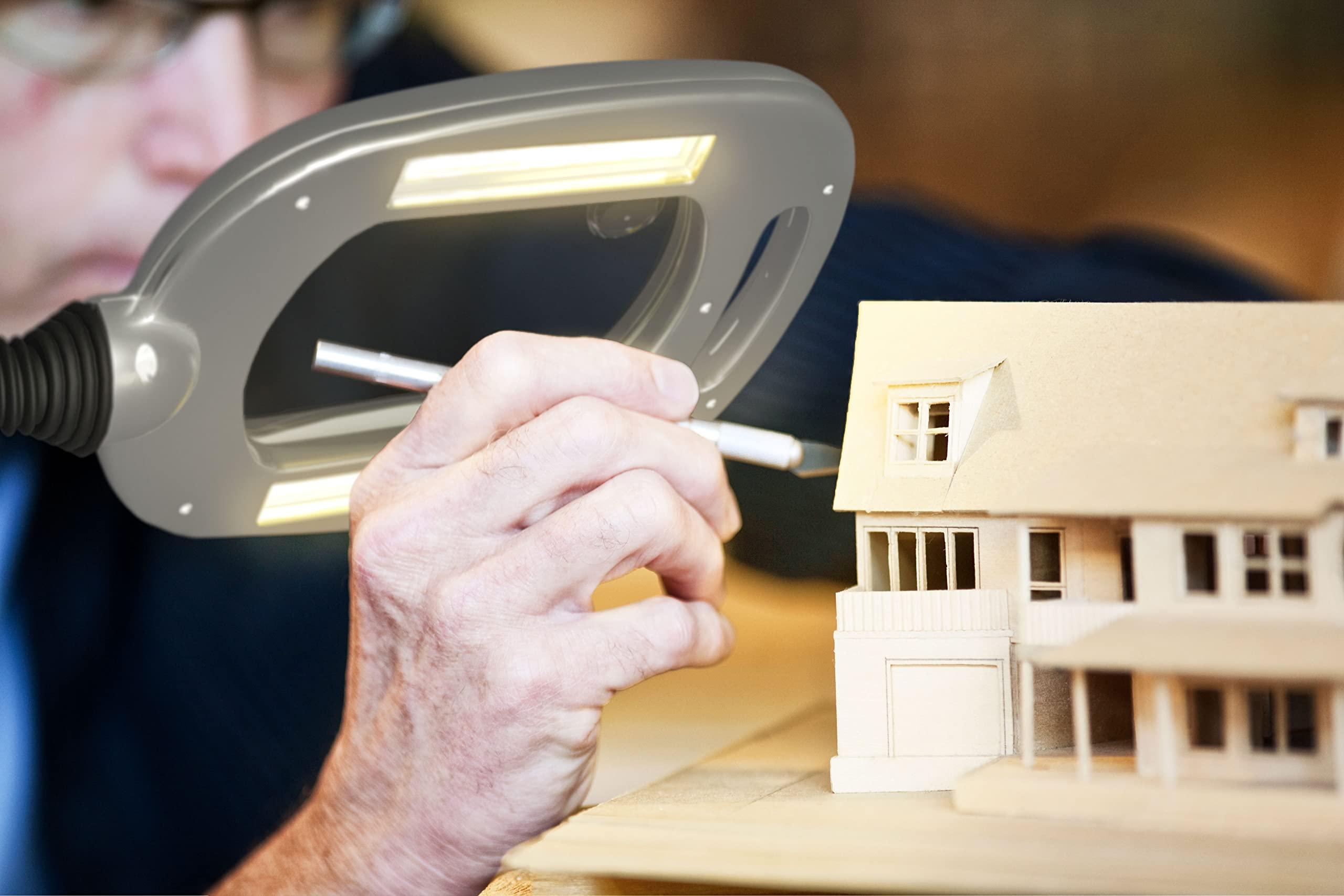 LIGHT IT! LIGHT IT! By Fulcrum, 20072-401 MultiFlex LED Floor Magnifier Lamp, Silver, Single pack