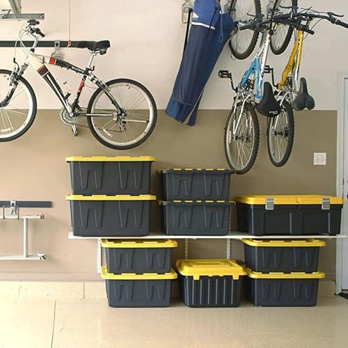 HOMZ HOMZ 2-Pack Durabilt, Heavy Duty Plastic Storage Bins with Lids, 27 Gallon, Black/Yellow